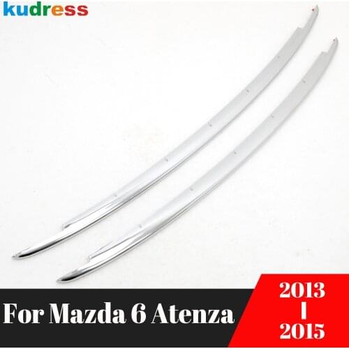 For Mazda 6 M6 Atenza 2013 2014 Chrome Front Bottom Bumper Grille Grills Cover Trim Molding Strip Accessories Car Styling 2pcs