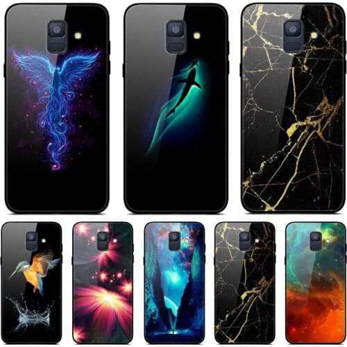 For Samsung Galaxy A8 2018 Case for Samsung A8 A 8 Plus 2018 Cover Tempered Glass Phone Cover for Samsung A6 2018 A6 Plus Bumper