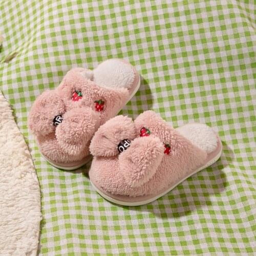 Bobora Childrens Slippers Boys And Girls Soft Soled Cotton Slippers For Primary Student Slippers Kids Shoes Winter