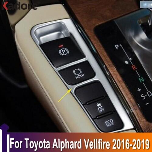 For Toyota Alphard Vellfire 2016-2018 2019 Carbon Fiber Hand Brake Button Panel Trim Cover Auto Interior Accessories Car Styling