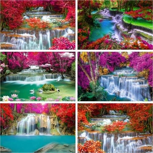 Laeacco Jungle Green Leaves Waterfall Scenery Portrait Photography Backgrounds Customize Photographic Backdrops For Photo Studio