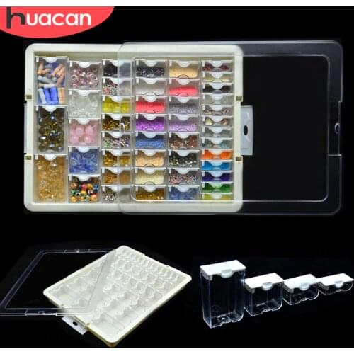 HUACAN 50pcs Diamond Painting 5d Plastic Storage Box DIY Diamond Embroidery Tool Accessories