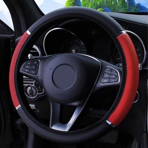 PU Leather Car Steering Wheel Cover For VW jetta Golf POLO Passat Cruze HYUNDAI IX35 Solaris Skoda Opel Mokka