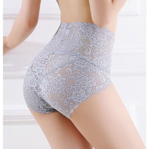 High Waist Lace Panties Female Sexy Temptation Seamless L Hip Cotton File Triangle Underwear Factory Wholesale