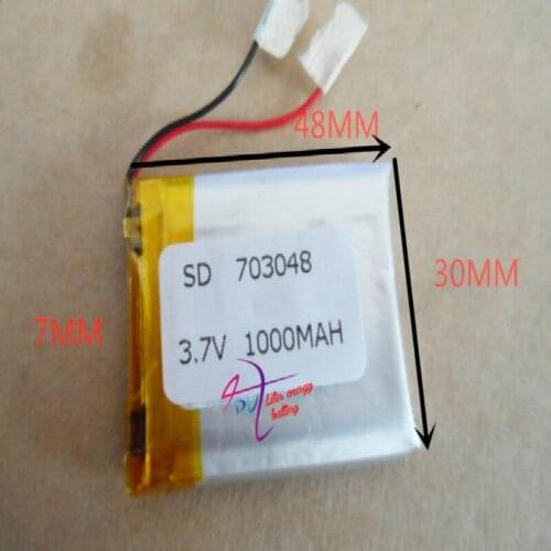 Best battery brand 3.7V tablet battery 703048 wireless transmitter electronic dog 1000mAH sound card