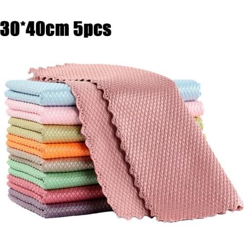 Fish Scale Wipe Reusable NanoScale Kitchen Anti-Grease Thicken Wiping Rag Efficient Cloth Cloth Home Washing Dish Cleaning Towel