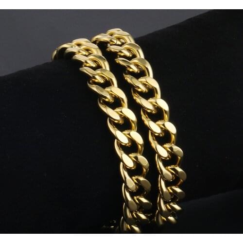 Mens Masculine Strong Heavy Bold Double Layer Curb Cuban Link Chain Bracelet Homre Gold Silver Color Husband Jewelry Gifts