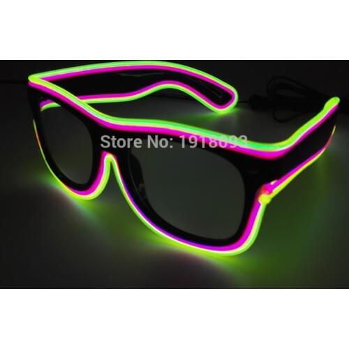 New design Bright Glasses 5 style Blinking EL Wire Glasses Novelty LED neon rope flashlight For Halloween,Cosplay Party