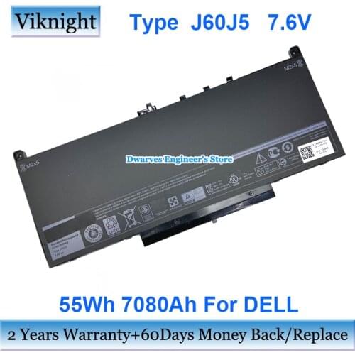 Genuine WYWJ2 F1KTM battery 0F1KTM 242WD 0MC34Y 7.6v 55wh for Dell Latitude 12 14 E7270 E7470 Latitude E7260 laptop battery