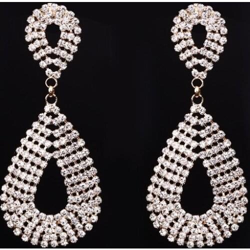 Oval Rhinestone Hollow Pendant Earrings Factory Stock Sales Earrings 180714 - 8