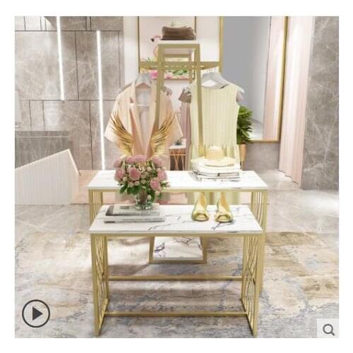 Clothing store display table Nakajima display table Rectangular high and low flow table Middle table display shelf