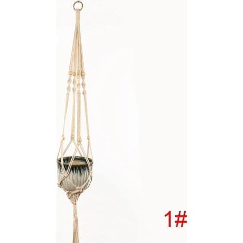 Macrame Plant Hanger Baskets Flower Pots Holder Balcony Hanging Decor Knotted Lifting Rope Home Garden Supplies