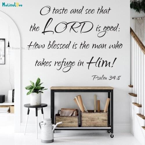 Psalm Vinyl Wall Decal O Taste And See That The Lord Is Good Beautiful Word Home Decor Living Room Murals YT4393