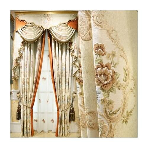 Luxurious atmosphere American garden curtain luxurious living room bedroom high grade jacquard European curtain