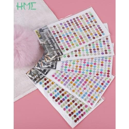6mm Self Adhesive Acrylic Rhinestone Half Round Flatback Beads For Phone Decoration Accessories Stickers DIY Jewelry Craft