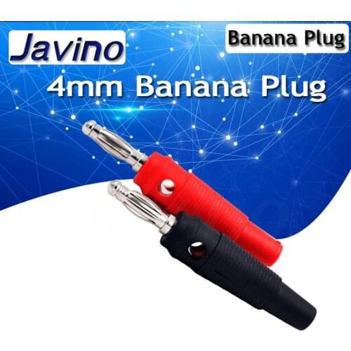 Red and Black 4mm Solderless Side Stackable Banana Plug