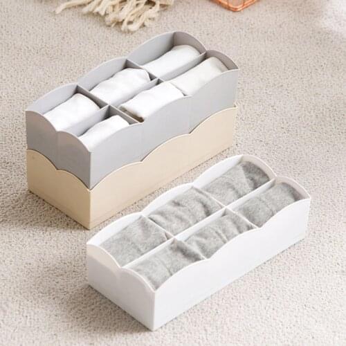 Dresser Drawer Organizer Divider Plastic Washable Bra Sock Underwear Tie Belt Cloth Organizer Closet Storage Box Container