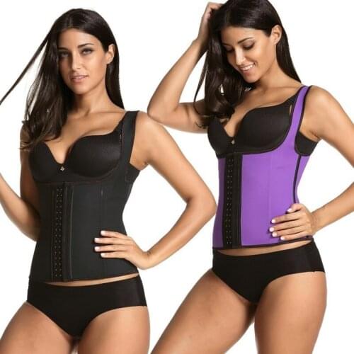 Explosive Style 9 Steel Bone Rubber 2-layer Fabric Super Elastic Effect Corset Latex Double Shoulder Strap Body Shaping Vest