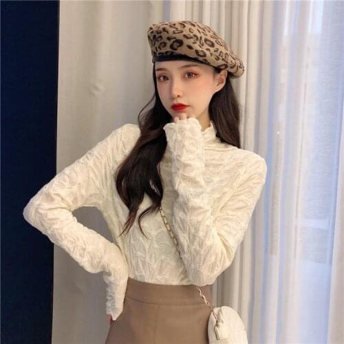 Blouse Women Shirt Spring Mesh Lace Womens Long-Sleeve Blouse Blusas Mujer De Moda