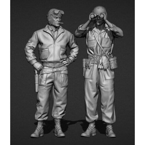 1/35 Resin Figures Model kits 2 Figures Unassambled Unpainted 1099