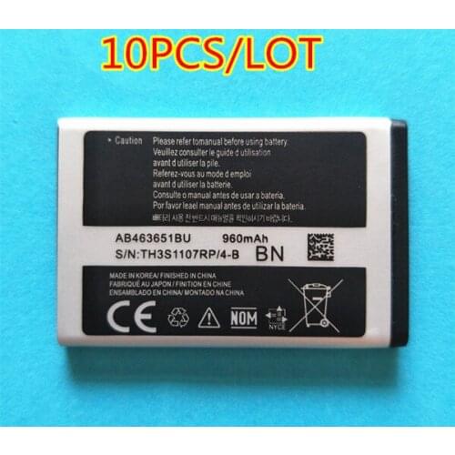 10PCS/LO AB463651BU Battery For Samsung W559 S5620I S5630C S5560C C3370 L708E S5610 S5296 C3322 C3200 C3518 J808 F339 AB463651BC