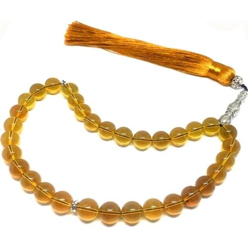 100% Natural Blue Amber 10mm Muslim Taisbha 33 rosary S925 Copper Accessories Advanced Moslem Supplies Wholesale Free Shipping