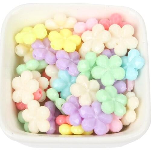 100pcs/lot Mixed Plum Bossom Acrylic Beads Charm Loose Spacer Beads For Jewelry Making DIY Needlework Bracelet Accessories