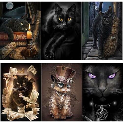 New 5D DIY Diamond Painting Animal Cross Stitch Cat Diamond Embroidery Rhinestone Full Square Round Drill Home Decor Crafts Gift