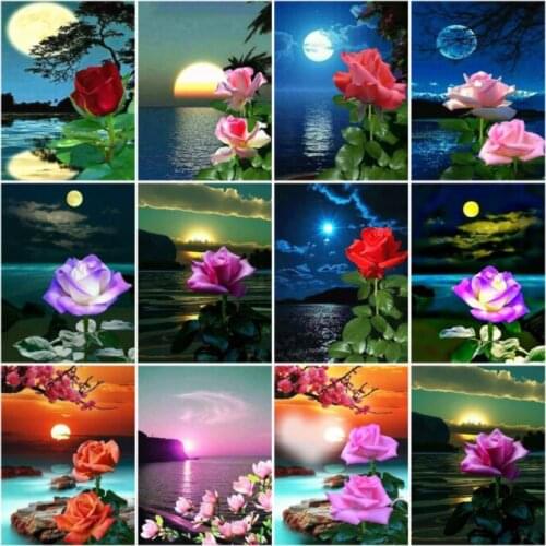 Diamond Painting Rose Full Square Embroidery Flowers Diamond Art Cross Stitch Home Decor Gift Handmade Rhinestones 30x40cm