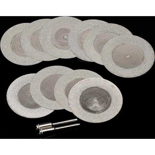 10pcs 50mm Cutting Discs Diamond Grinding Wheel Circular Saw Blade Abrasive Disc Rotary Tool +2 Mandrels