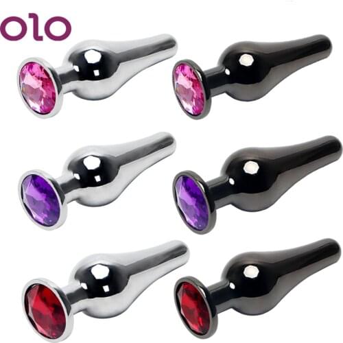 OLO Anal Plug Butt Plug Crystal Metal Anal Prostata Massage Sex Toys for Women Men Erotic Adult Products