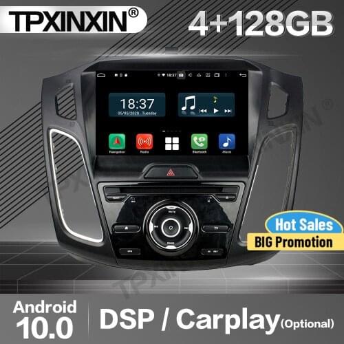 128G Carplay Car Radio 2 Din Stereo Receiver Android 10 For Ford Focus 2015 GPS Player Audio Head Unit