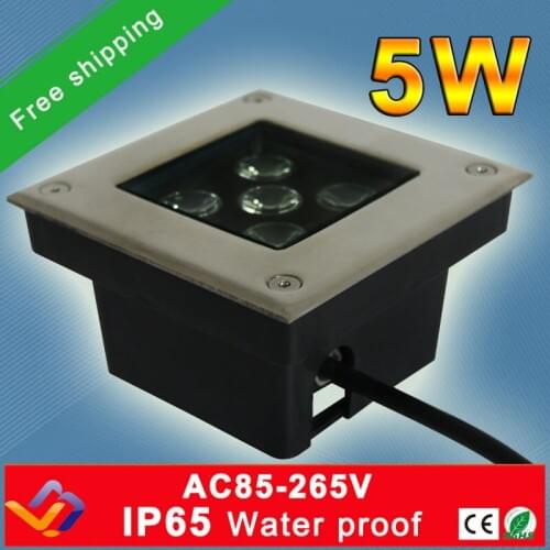 Free shipping!!! 10pcs/lot 5*1W LED underground light square shape outdoor Landscape stair lighting floor lamps IP65 AC85-265V