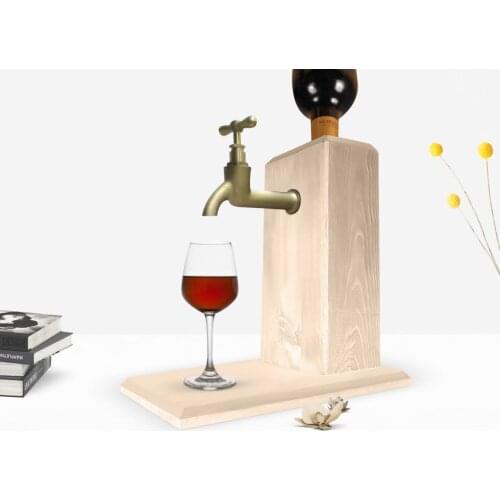 BK Home Tap Natural Wood Wine Stand