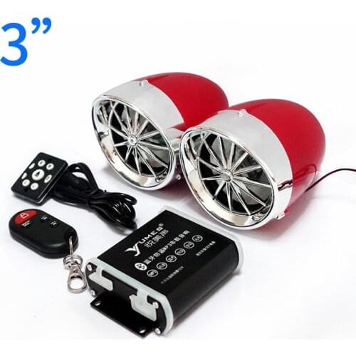 Audio 3.0 inch Motorcycle Speaker Bluetooth3.0 Amplifier Motorcycle Waterproof Speaker system with Alarm FM Support Iphone
