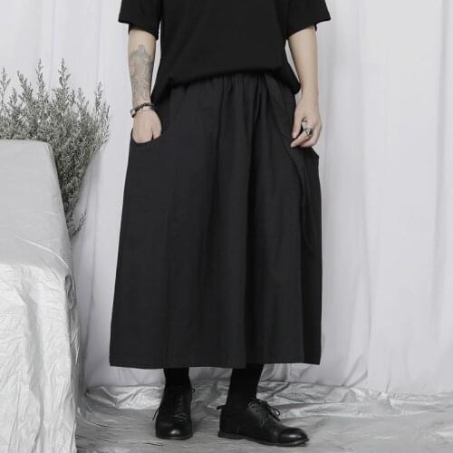 Japanese Yamamoto style dark niche design elastic belt loose neutral skirt summer