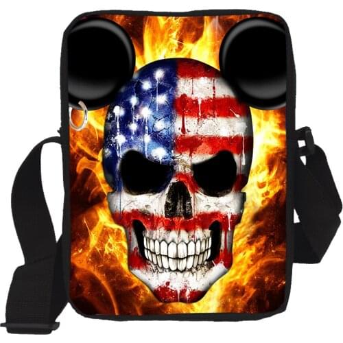 CAIWEI Designer Mini Messenger Bag Cool Skull Printing Small Crossbody Bags Men Women Fashion Shoulder Handbag Bolsa Feminina