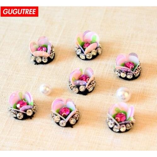 GUGUTREE beaded flower patches,crystals diamonds Insects Sequined Applique Patch for Coat,T-Shirt,hat,bags,Sweater,backpack