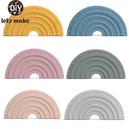 Lets make Baby Silicone Teether Bpa Free Rainbow Shape Baby Teething Product Diy Accessories For Pacifier Chains Nursing Gifts