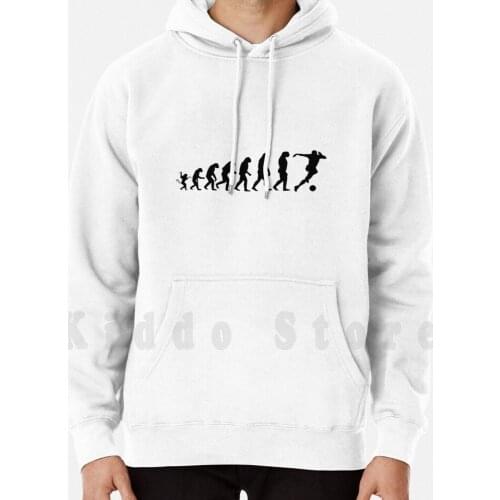 Soccer Evolution Hoodie Long Sleeve Football Evolution Birthday European Sportsman Sporty Striker Kicker Goalie