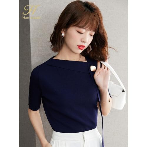 Трикотажные блузки H Han Queen China At AliExpress