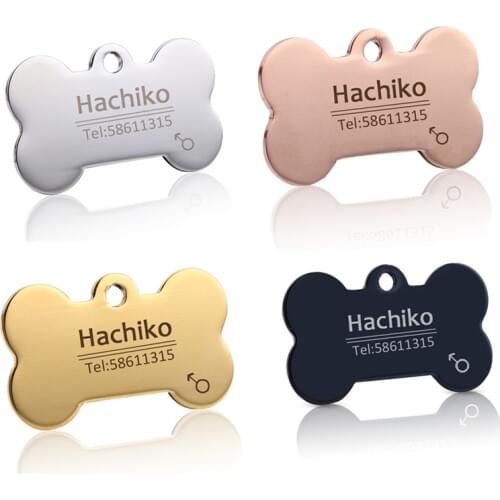 YVYOO Stainless Stee Dog ID Tag for Dog Collar Accessories Personalized Pet ID Tag Customized Dog Tag Free engraving