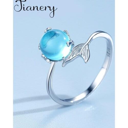 Luxury New Brand Korean Mermaid Tail Rings For Women Boho Charms Jewelry Female Engagement Ring Lover Valentines Gifts bague