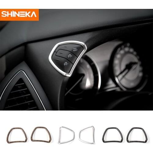 SHINEKA Car Dashboard Left&Right Switch Button Cover Trim Ring Frame Fit for Nissan Patrol Y62 2017+ Car Accessories