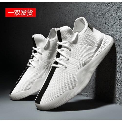 Summer Mesh Breathable Mens Shoes Flying Woven Casual Sports Shoes Popcorn Soles Running Shoes