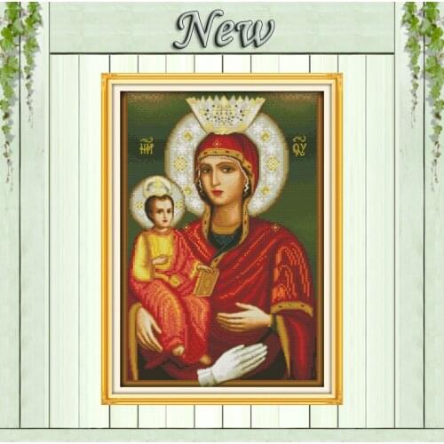 Madonna child 16 Jesus Christianity painting counted printed on canvas DMC 14CT 11CT Cross Stitch Needlework Set Embroidery kits