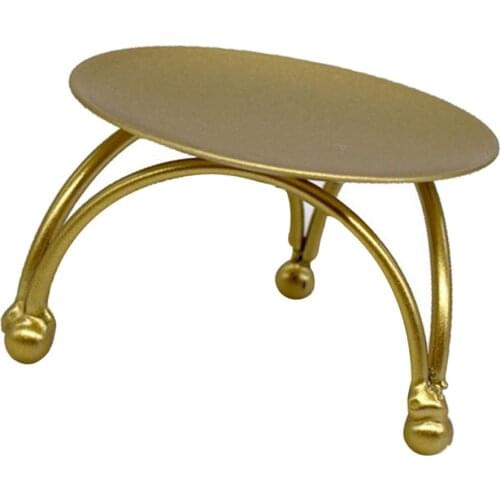 Mini Gold Iron Pillar Candle Stand Candle Plate Table Candle 1.8''H