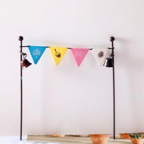 French Retro Ironwork Ornaments Miniature 1/12 Dollhouse Garden Handmade Colorful Fence Iron Kawaii Home Decoration Accessories