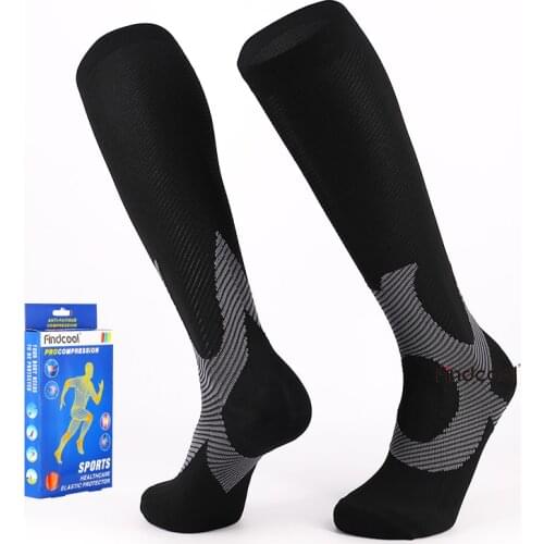 Men Professional Compression Socks Breathable Travel Activities Fit for Nurses Shin Splints Flight Travel 8811D