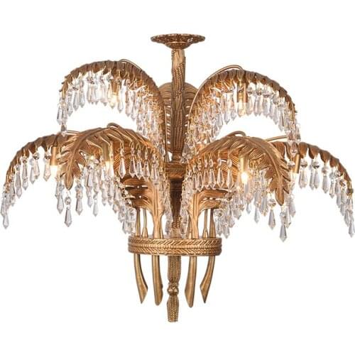 Latest Large french G9 glass banquet hall K9 crystal ceiling light